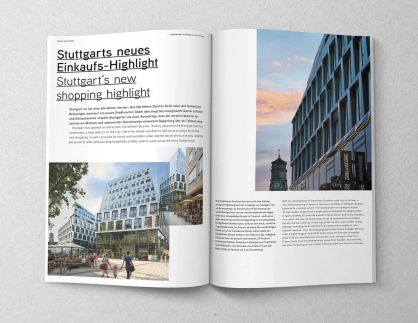 Design, editorial concept - Retail Real Estate Report 2018 - by Colliers International Stuttgart - inside 2