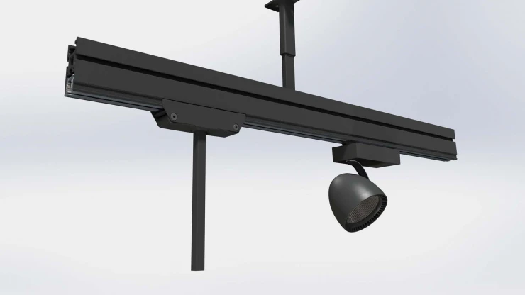 ceiling rail system - Multi-Lane - vitra - for trade office and fair - rail system detail rendering