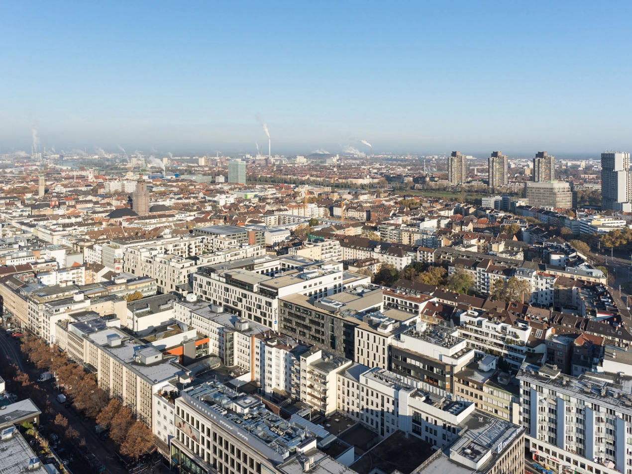 q 6 q 7  gesamt Luftaufnahme Mannheim Neubau