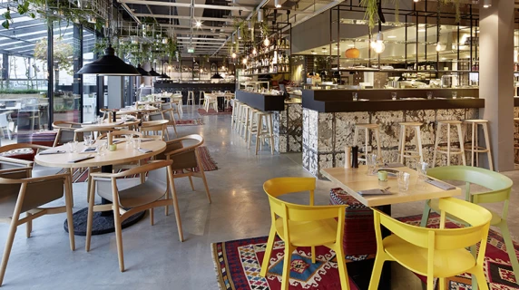 Restaurant - roof garden - Restaurant Dachgarten Mannheim - engelhorn KGaA - trendy indoor overview