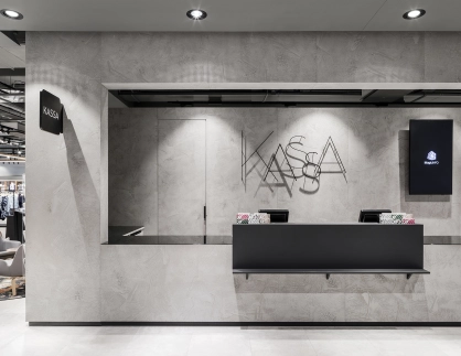 department store - new design - Stockmann Tapiola - cashpoint - concrete